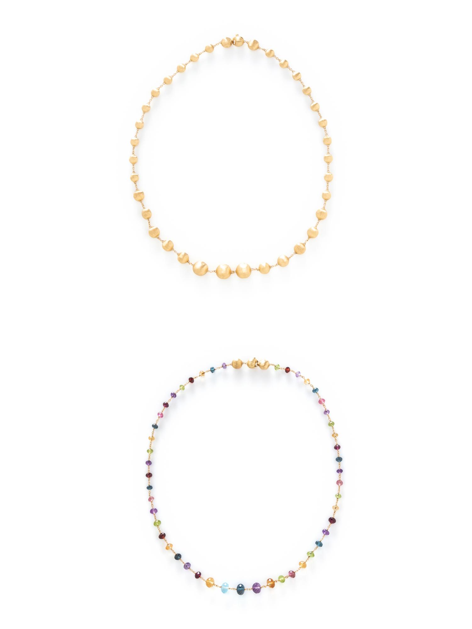 MARCO BICEGO, COLLECTION OF YELLOW GOLD AND MULTIGEM BEAD NECKLACES