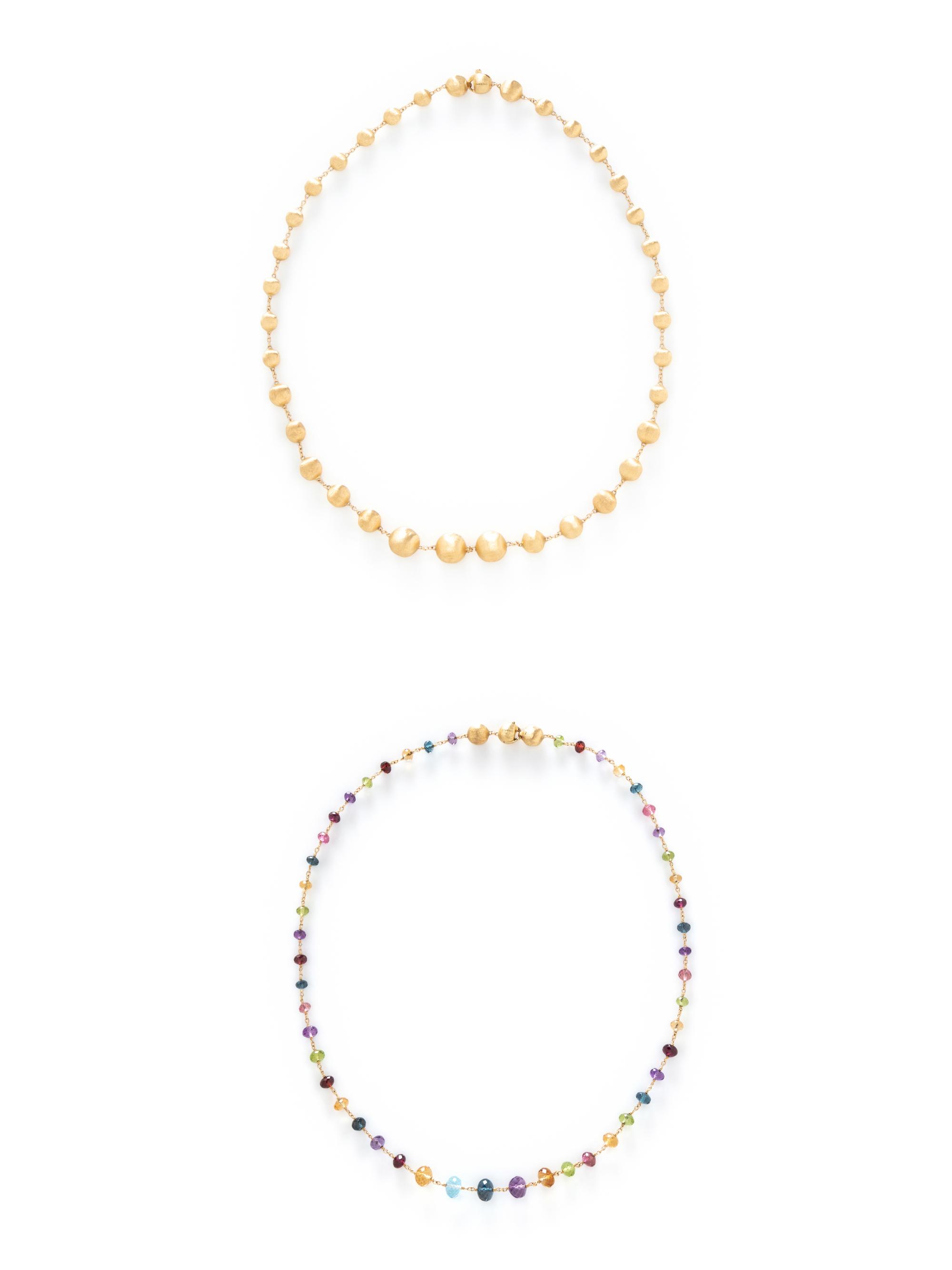 MARCO BICEGO, COLLECTION OF YELLOW GOLD AND MULTIGEM BEAD NECKLACES