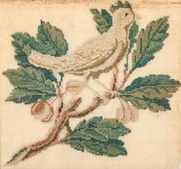 Two Needlework Embroidered Pictures with Birds