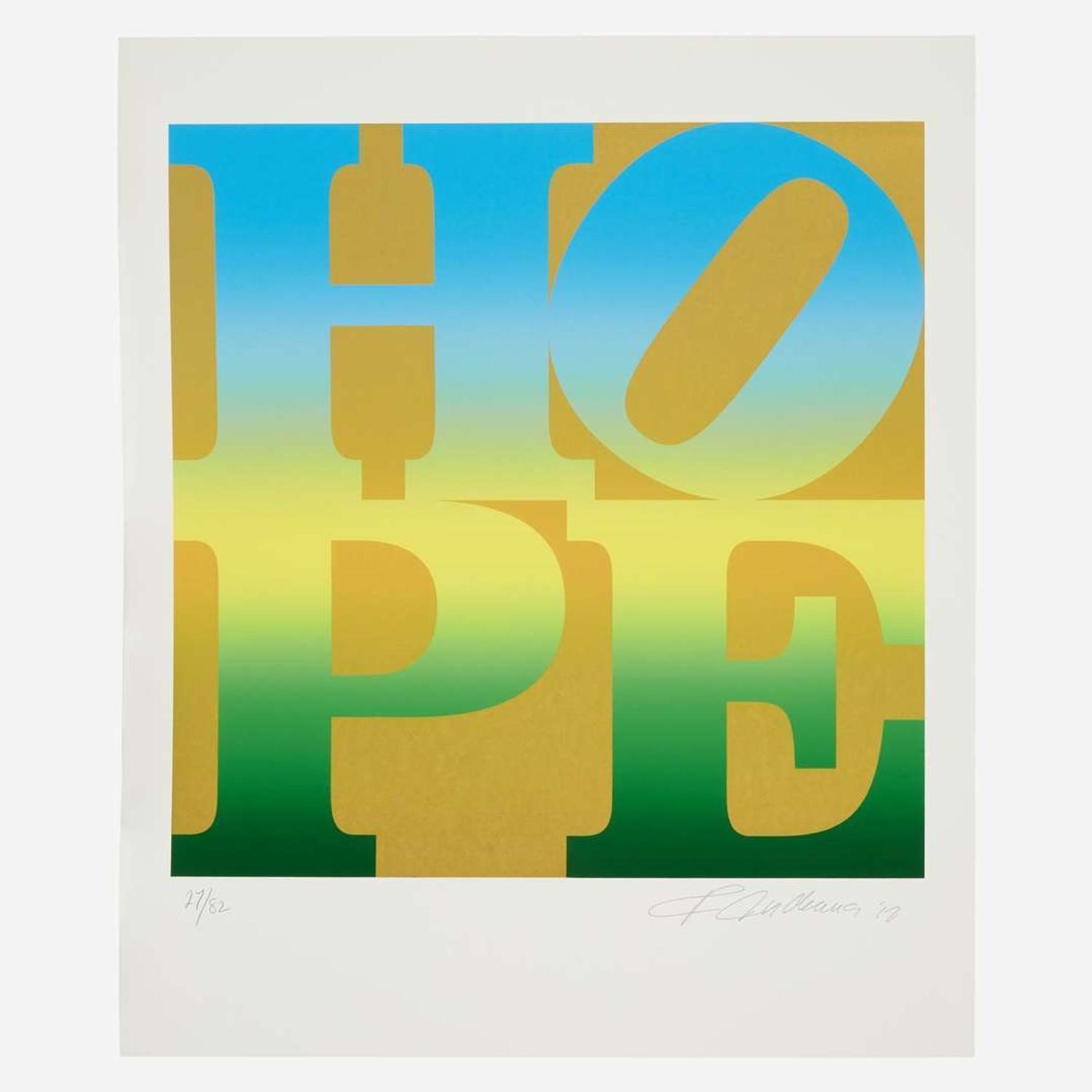 Robert Indiana (American, 1928-2018) Four Seasons of Hope (Gold)