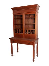 A Late Federal Cherrywood Desk and Bookcase