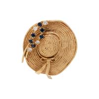 YELLOW GOLD AND MULTIGEM HAT BROOCH