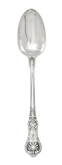 A Victorian Silver Serving Spoon, George William Adams, London, 1864, with a shell and foliate decorated handle.