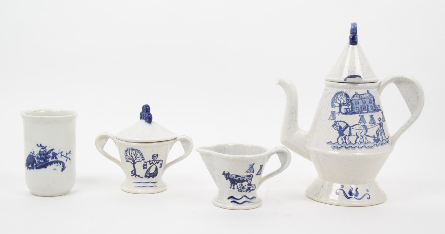 A Set of French Porcelain Serving Articles Height of coffee pot 11 1/4 inches.