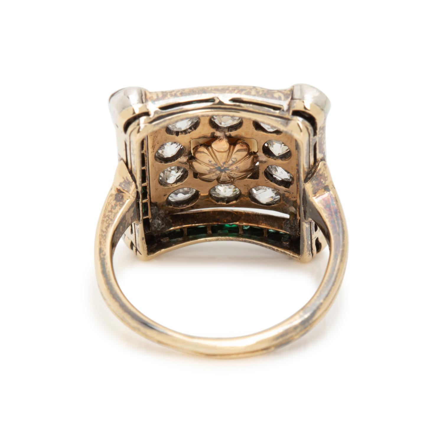 ANTIQUE, PEARL, DIAMOND AND EMERALD RING
