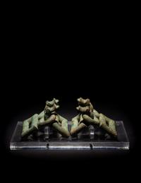 A Pair of Villanovan Bronze Horse Head Buckles
