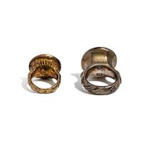 Two European Gold and Silver Heraldic Signet Rings