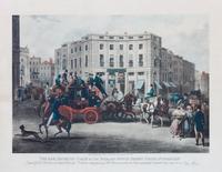 Three English Coaching Hand-colored Engravings Largest: 13 3/4 x 18 1/4 inches.