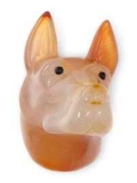 A Continental Carved Hardstone-Inset Zoomorphic Figure