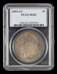A United States 1891-CC Morgan Silver Dollar Coin