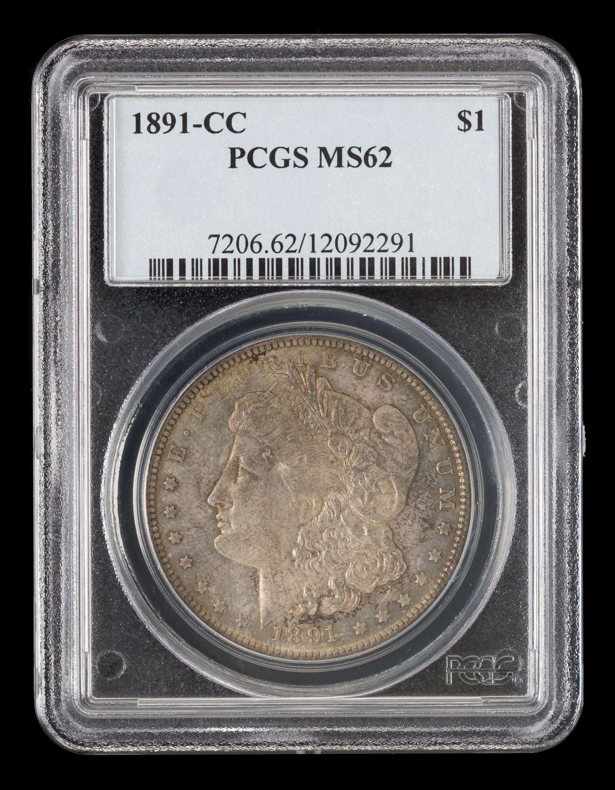 A United States 1891-CC Morgan Silver Dollar Coin