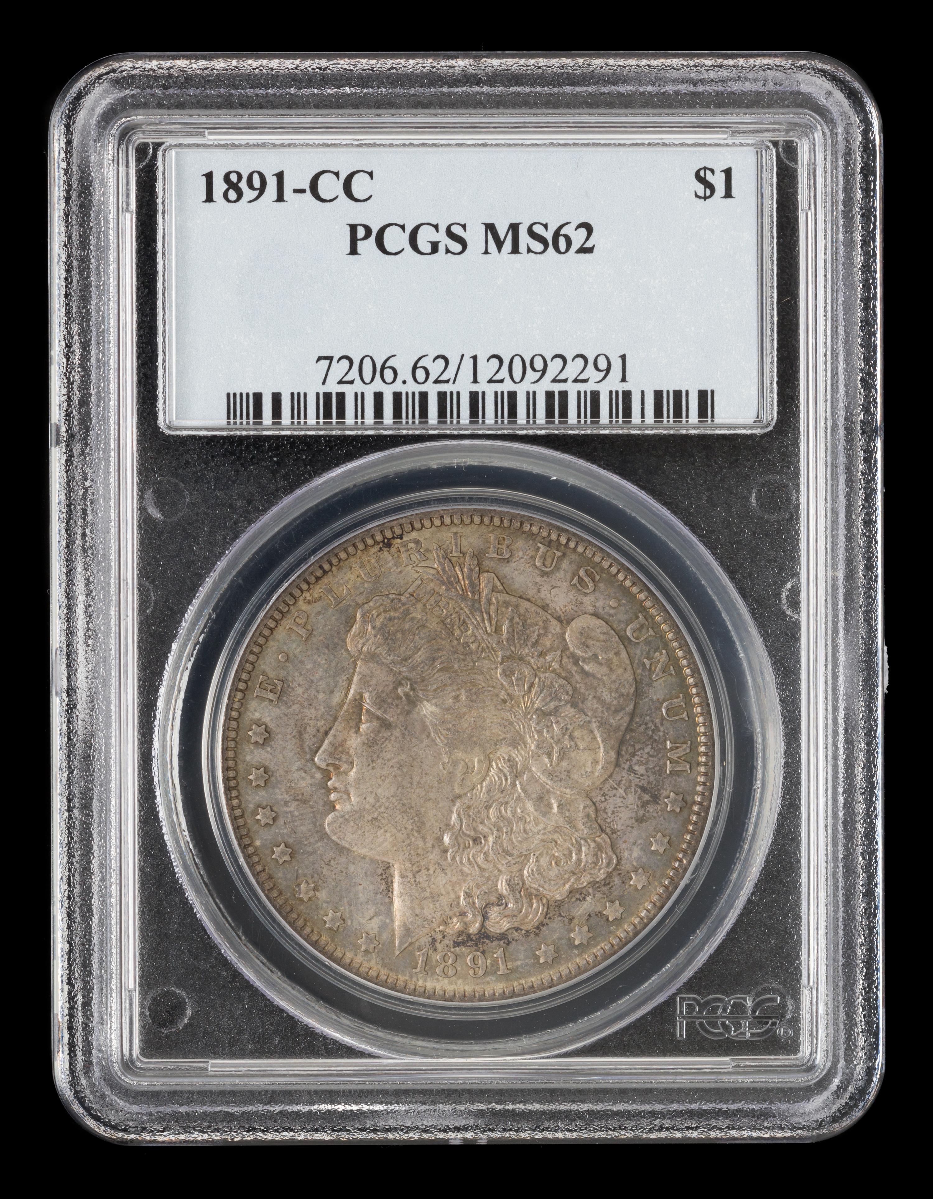 A United States 1891-CC Morgan Silver Dollar Coin