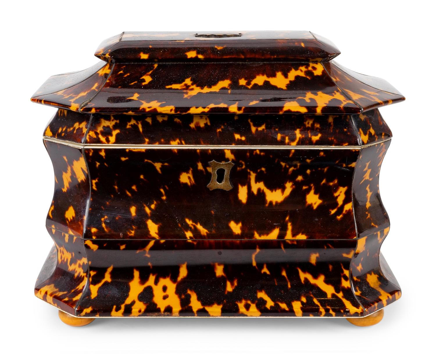 A Regency Tortoiseshell Tea Caddy — EARLY 19TH CENTURY