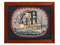 A Needlework Picture of the Paddleboat Natchez