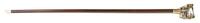 A French Mother-of-Pearl Veneered Monocular Mounted Cane, Height overall 36 1/8 x width of handle open 3 5/8 inches.