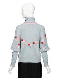Chanel, Floral Turtleneck Cashmere Sweater