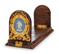 An English Gilt Metal and Jasperware Plaque Mounted Book Slide