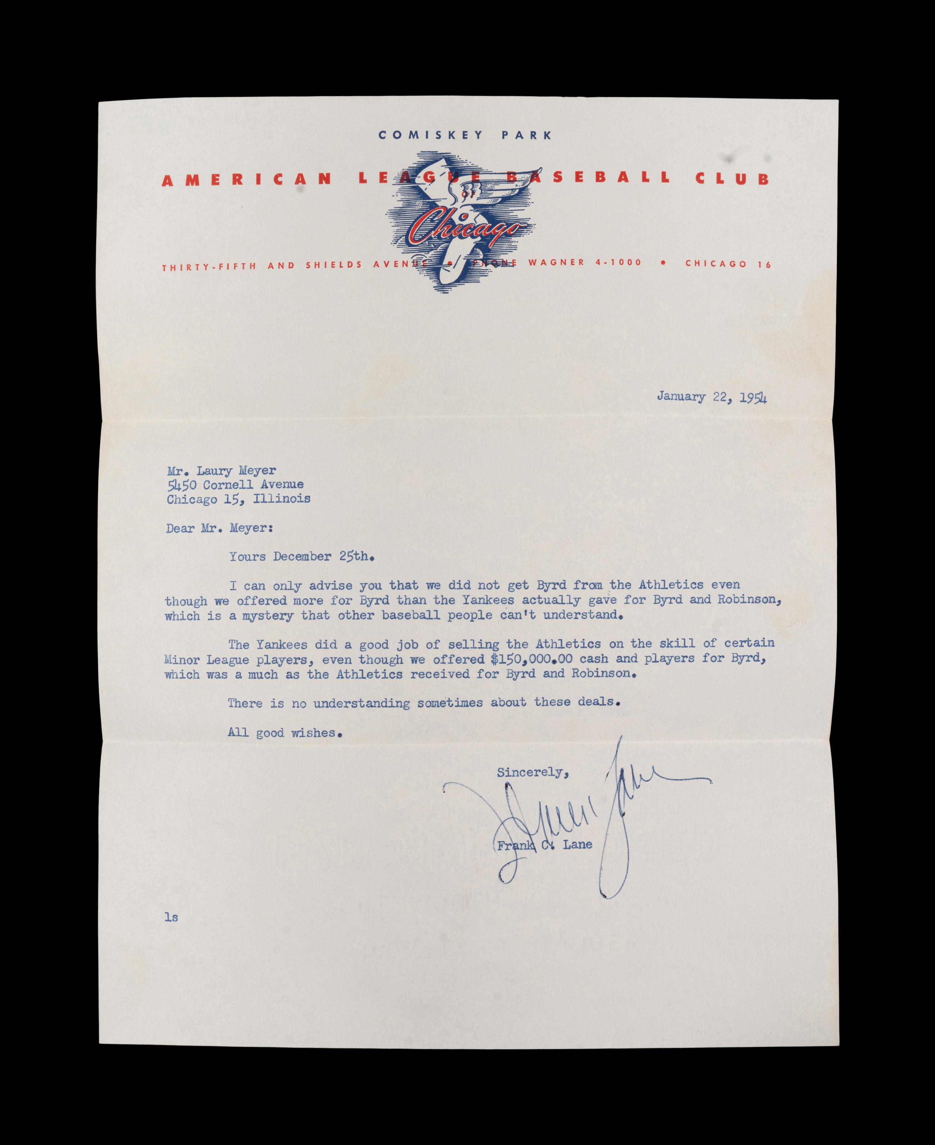 A Group of 1950s Comiskey Park Chicago White Sox Signed Type One Photographs and Ephemera Including Nellie Fox Signed Photograph,