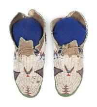 Cheyenne Beaded Hide Moccasins