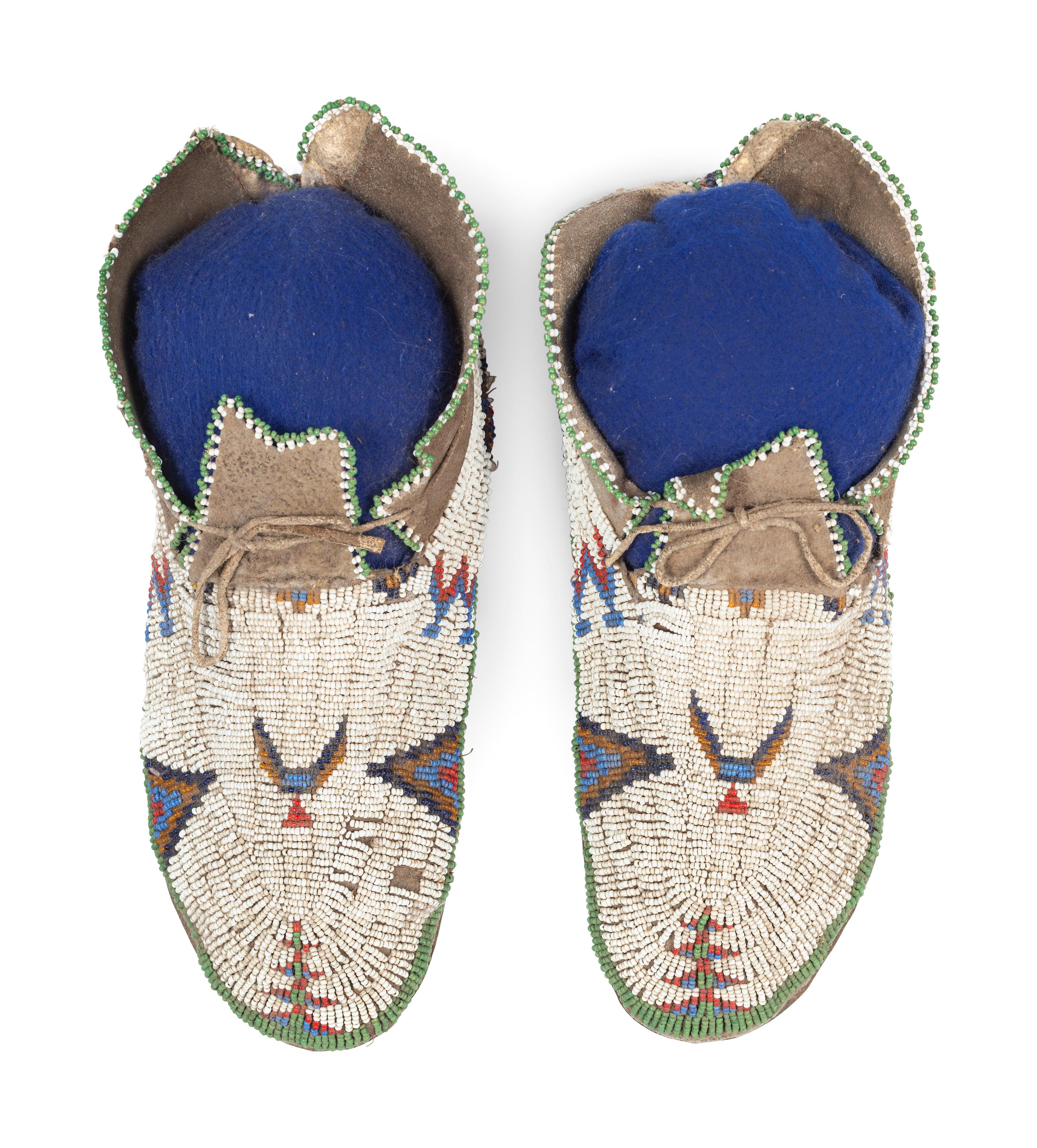 Cheyenne Beaded Hide Moccasins