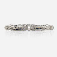 Sapphire and diamond bracelet circular links