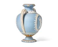 A Wedgwood Parcel Gilt Jasperware Twin-Handle Dip Vase