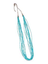 Pueblo Multi-Strand Rolled Turquoise Necklace