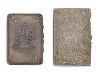 Two Continental Jeweled Silver Cases