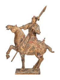 A Carved Chinese Warrior on Horseback