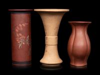 Three Chinese Yixing Zisha Pottery Vases