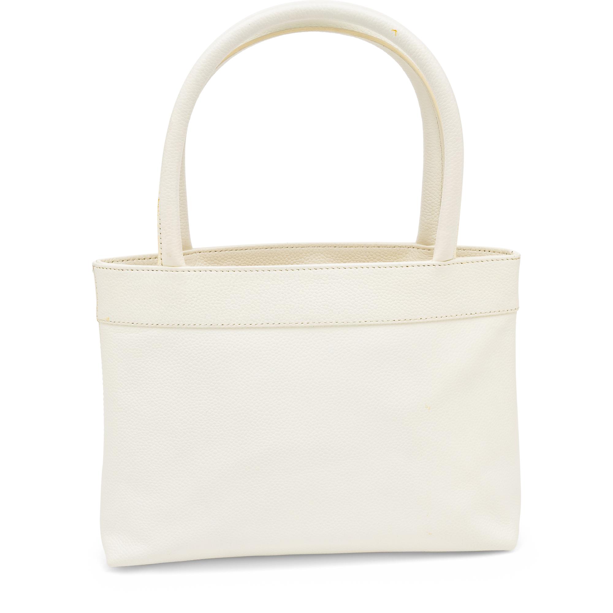 Chanel, White Leather Mini Tote