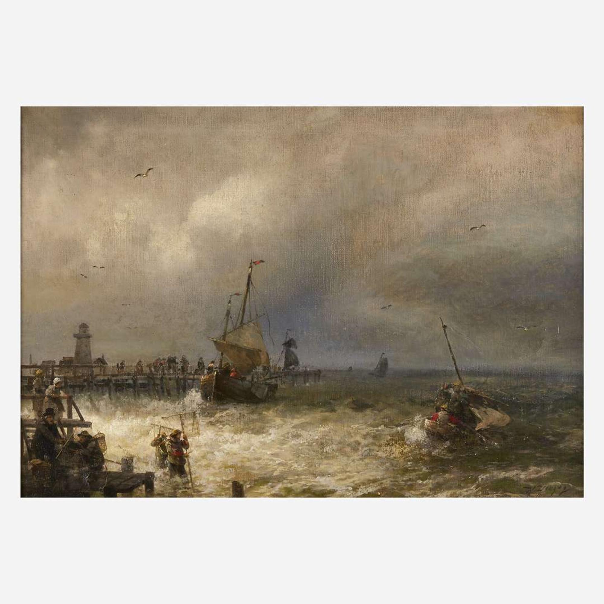 Hermann Herzog (American/German, 1832–1932) The Return from Fishing