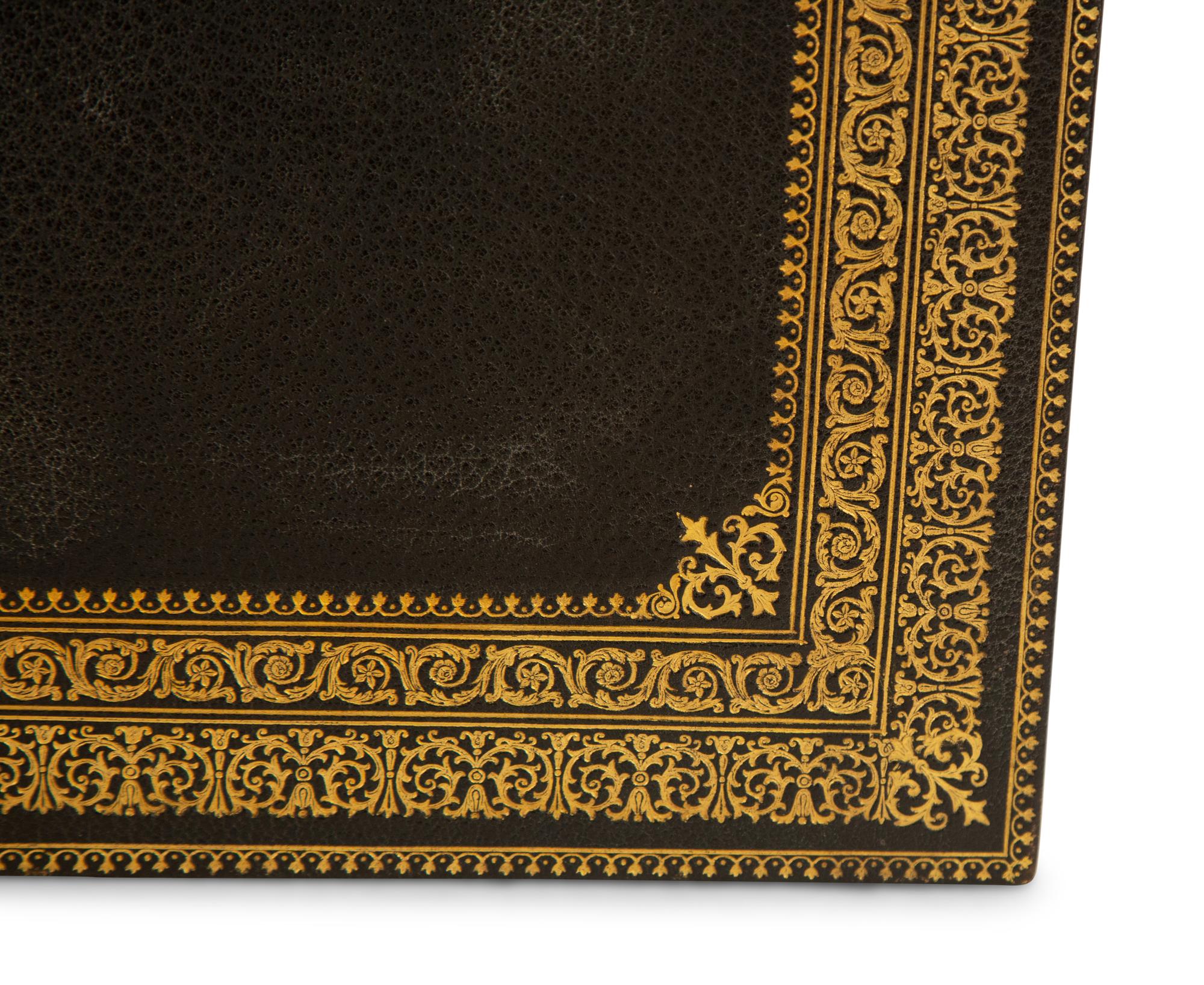 An Extra-Large Folio Fine Gilt Tooled Leather Bound Blank Book