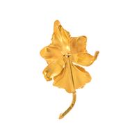 YELLOW GOLD AND PEARL ORCHID BROOCH