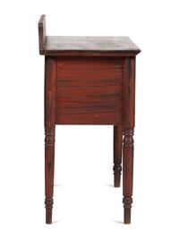 A Classical Country Grain Painted Pine and Maple Two-Drawer Console