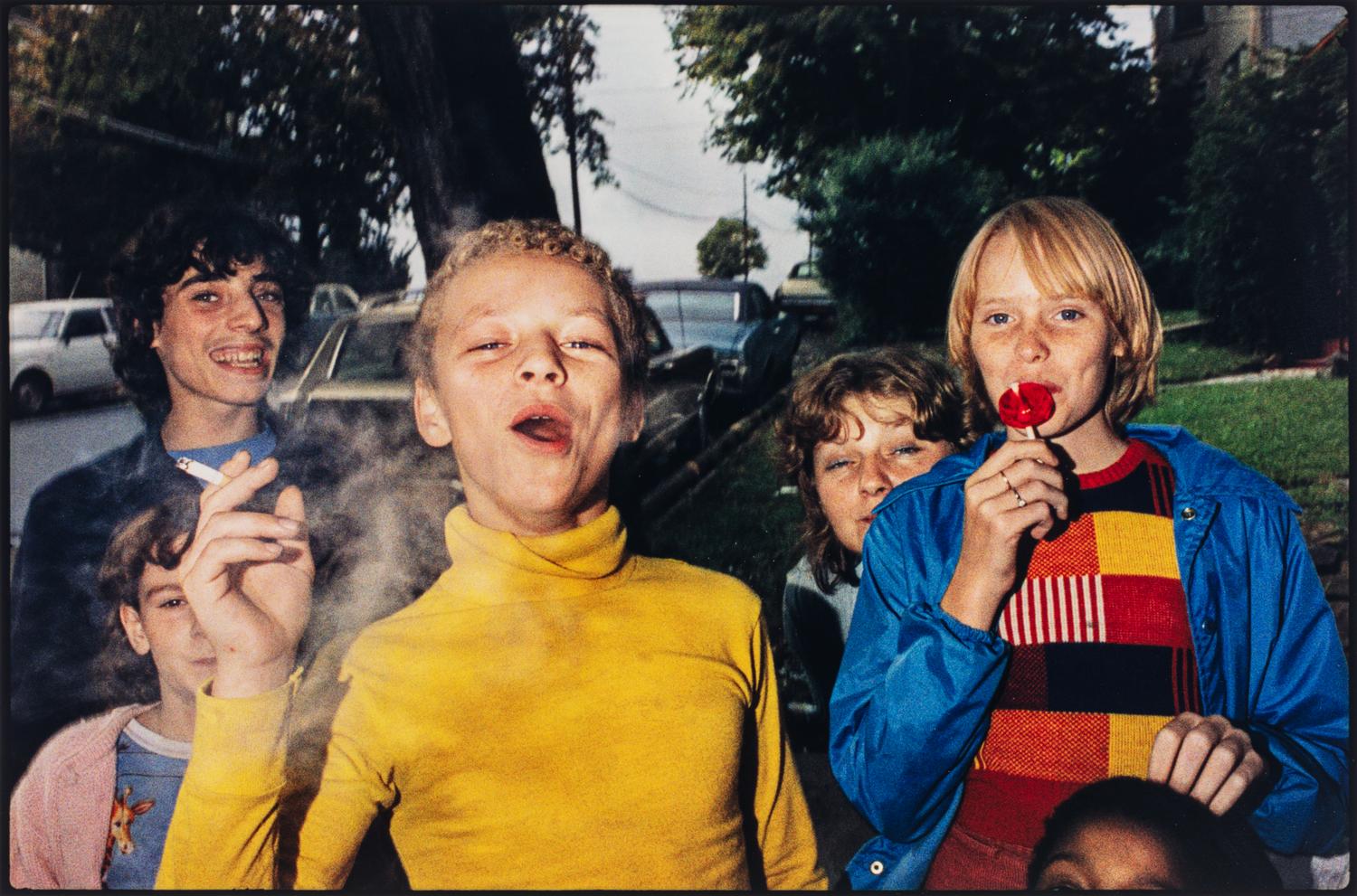 Mark Cohen (born 1943) Boy in yellow shirt, smoking, Scranton, PA, 1977