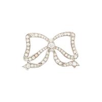 ANTIQUE, DIAMOND BOW BROOCH
