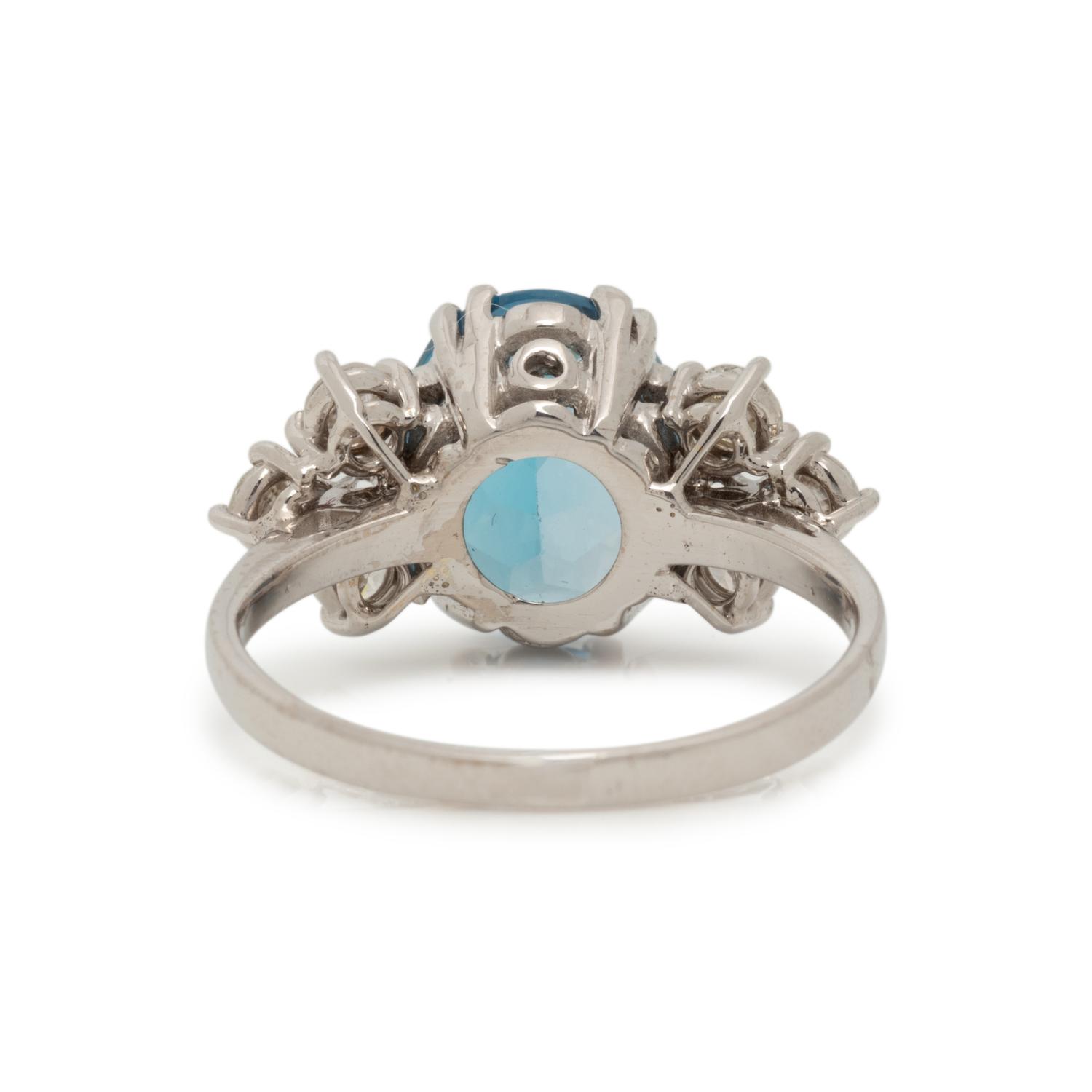 BLUE TOPAZ AND DIAMOND RING