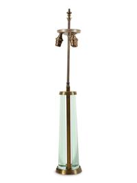A Fontana Arte Glass and Gilt Brass Table Lamp