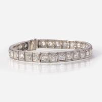 A Platinum and Diamond Line Bracelet