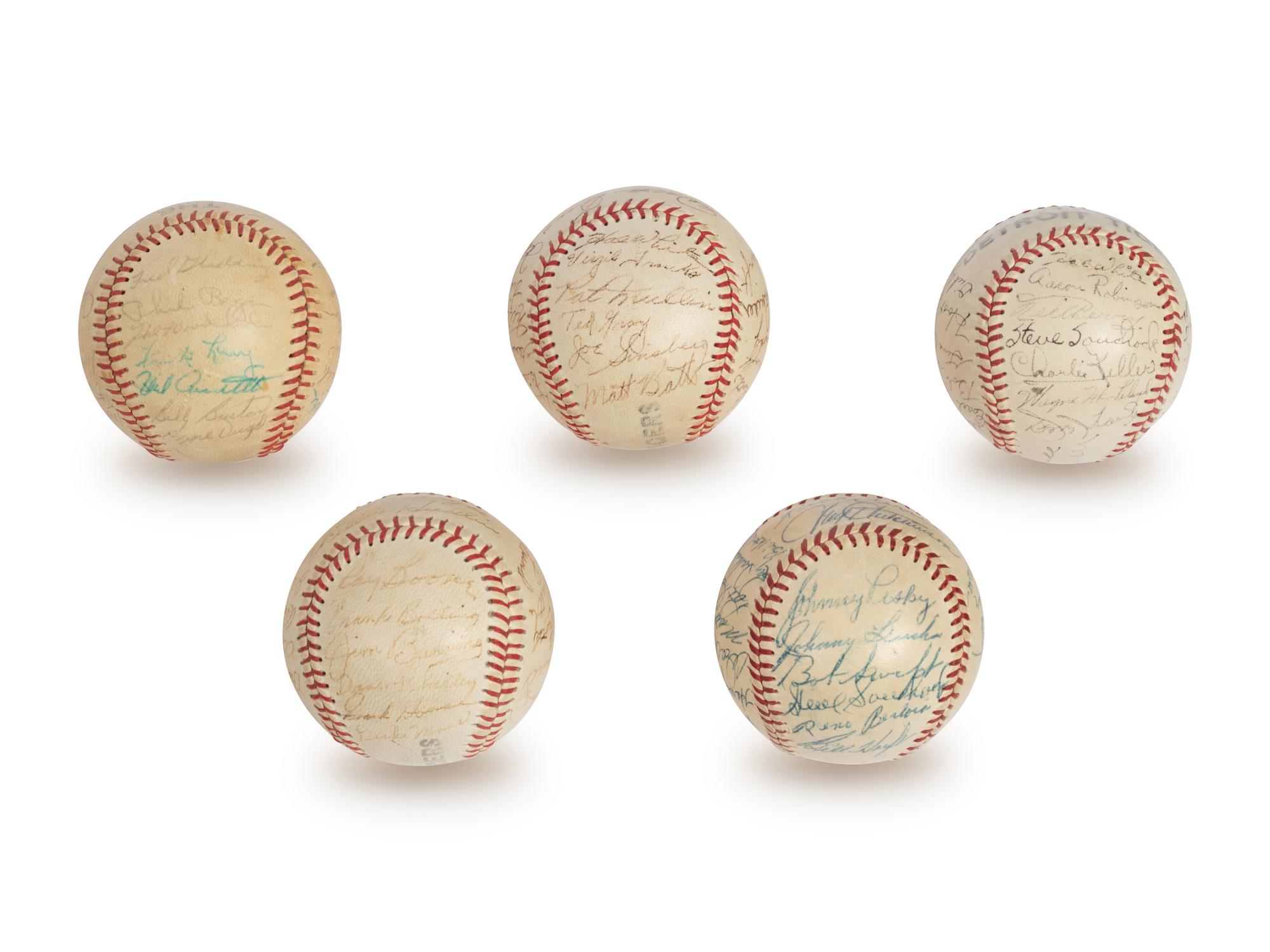 A Group of 1950s Detroit Tigers Team Signed Autograph Baseballs