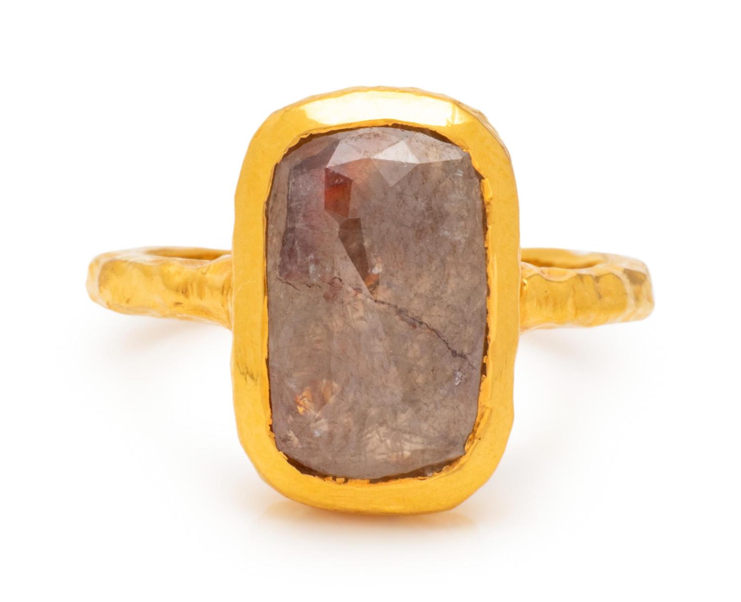 A Yellow Gold and Diamond Ring,