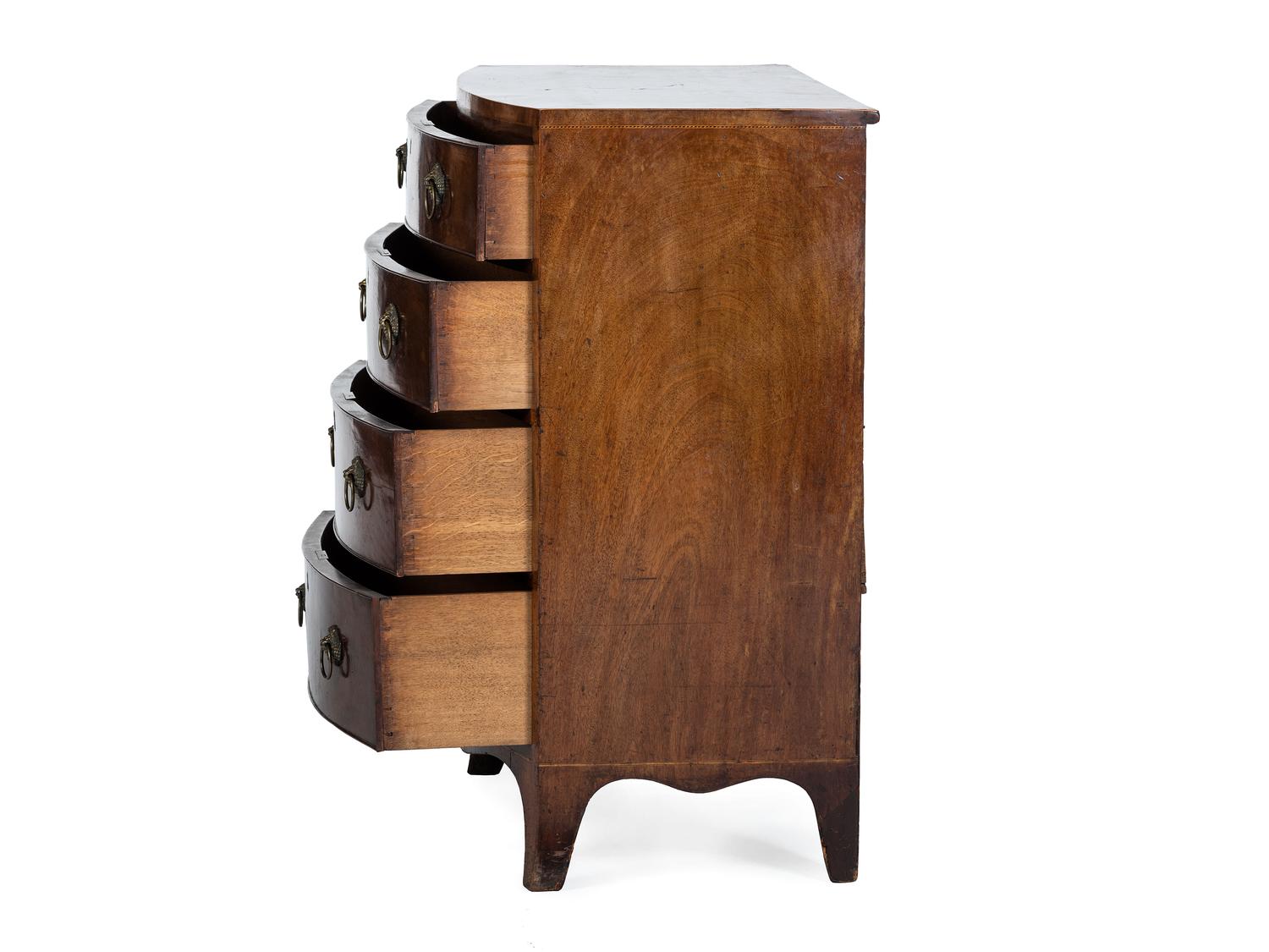 A Georgian Inlaid Bowfront Chest of Drawers