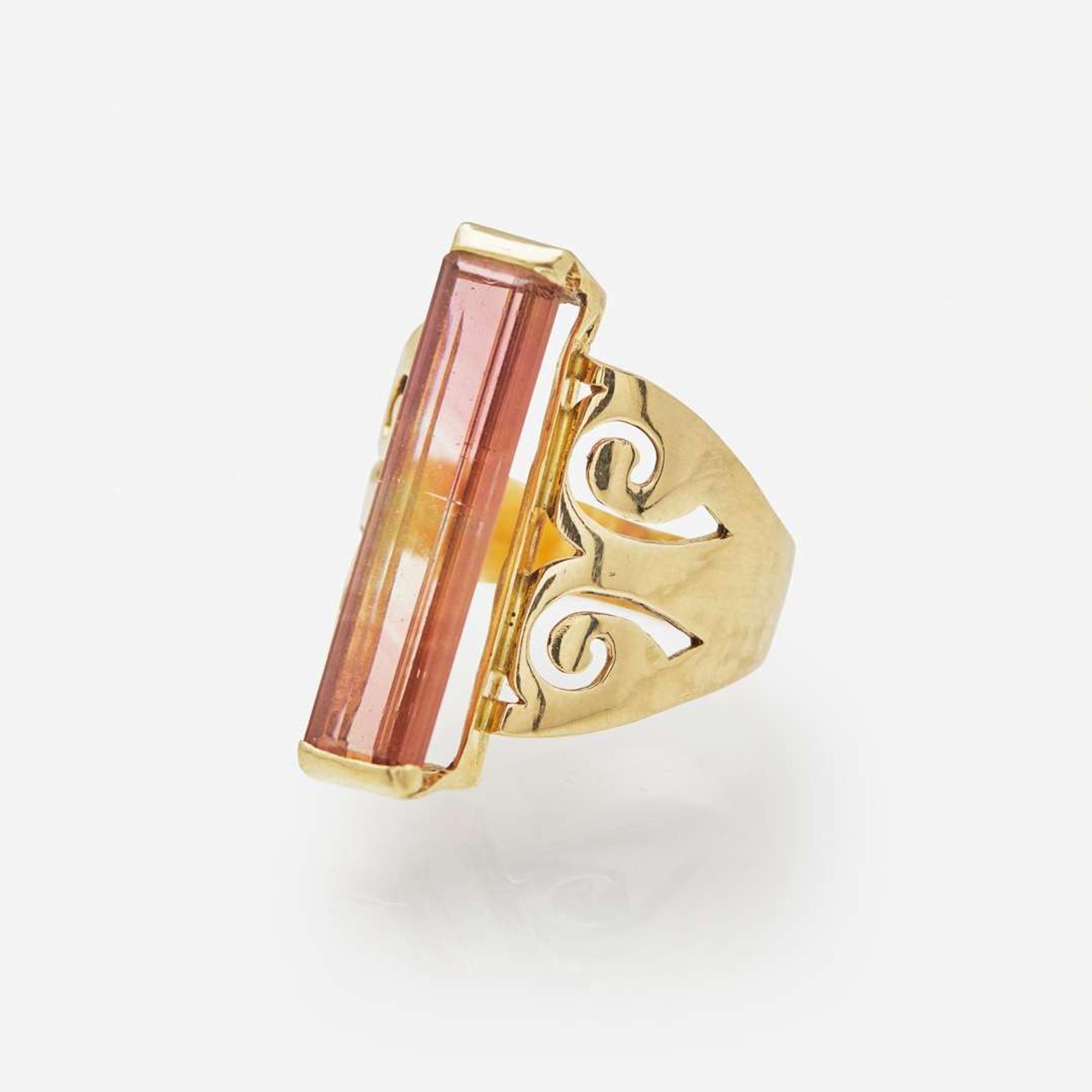A Collection of 14K Gold and Tourmaline Jewelry