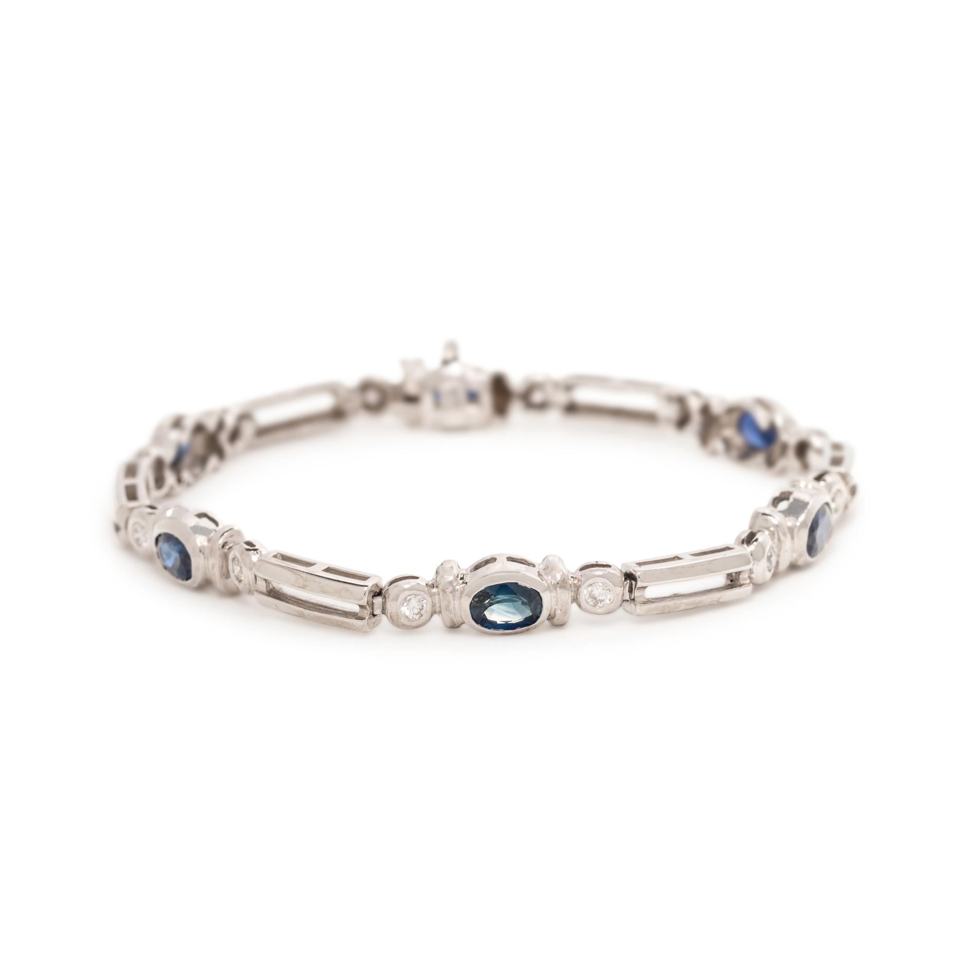WHITE GOLD, SAPPHIRE AND DIAMOND BRACELET