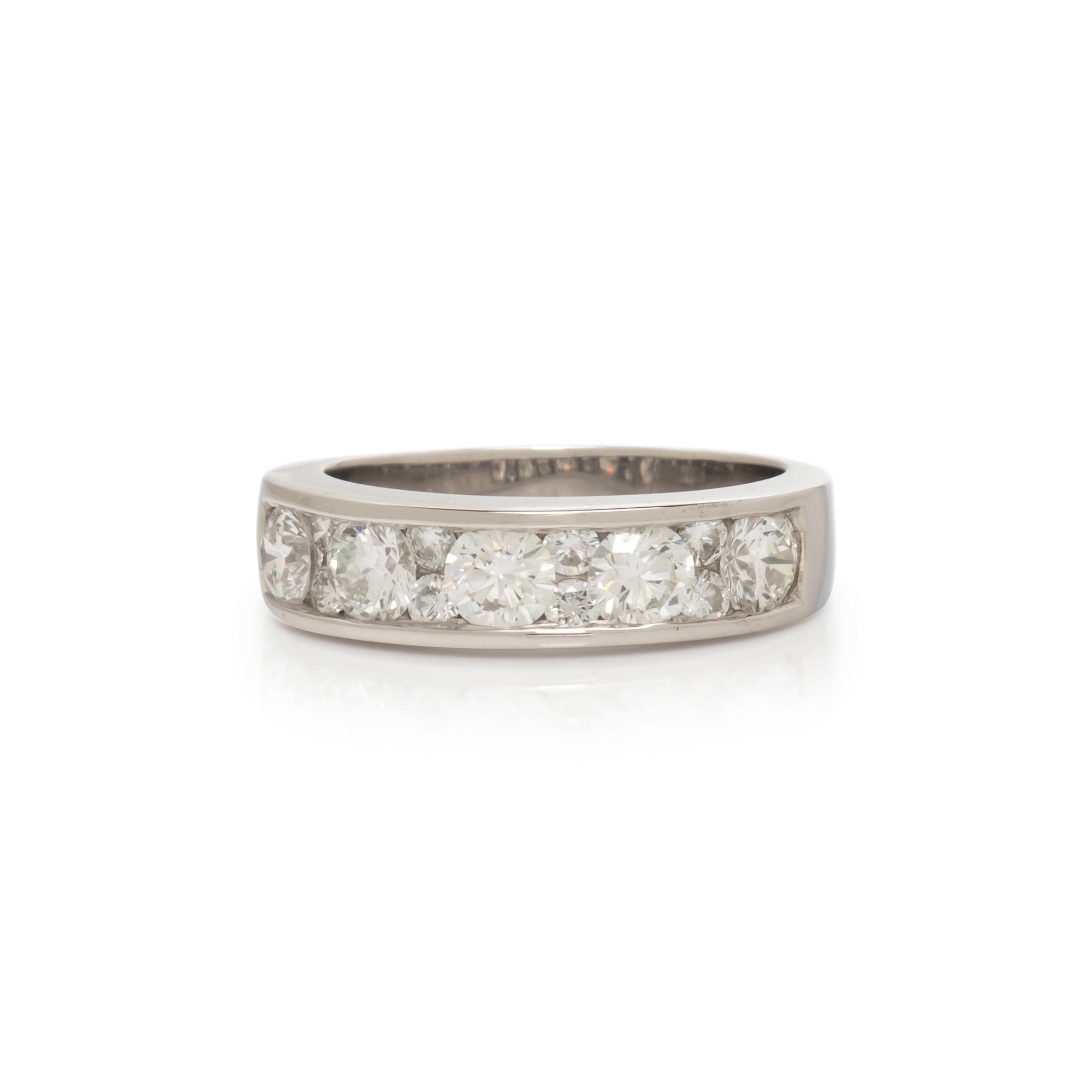 TIFFANY & CO., PLATINUM AND DIAMOND BAND RING