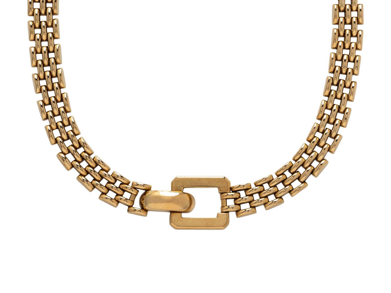 YELLOW GOLD BRICK LINK NECKLACE