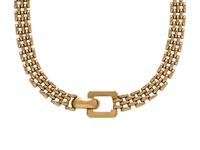 YELLOW GOLD BRICK LINK NECKLACE