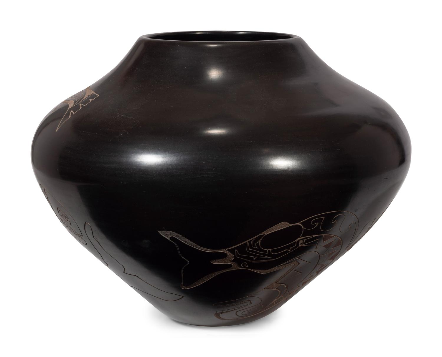 Pottery Jar, with Northwest Coast Design Elements