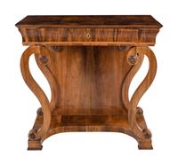 A Biedermeier Figured Walnut Pier Table